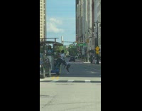 Woman twerk dance street Detroit Rolling Pub