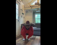 Guy hands in leg sleeves falls down