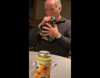 Grandpa inhales helium and family laughs