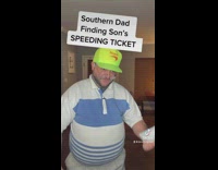 Southern dad finding sons speeding ticket 
