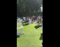 Flower girl runs falls forward wedding fail