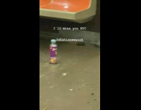 Poop on the floor of the subway