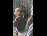 Trump costume person waves guy black pt. 2 
