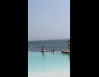 Two couple bikini photo shoot swimming pool Part 2