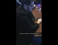 Drunk black jacket guy throws up waterfall 