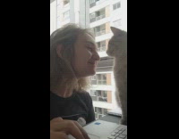 Lady Kisses Cat then Licks her Nose 