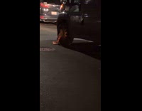 Amazon truck parked on street got clamped