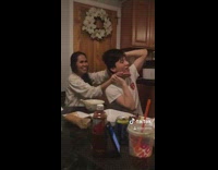 Pasta neck crack prank flower wreath 