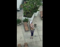 Shirtless guy pose on the bed pool