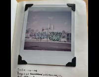 Guy scrapbook book polaroid photos of graffiti 