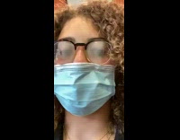 Girl mask glasses foggy eyelash