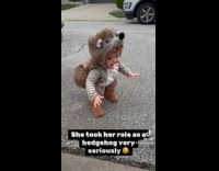 Baby dress and act like hedgehog costume