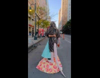 Couple as lady liberty and rat costume 