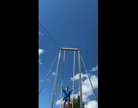Collab PubityPets - Man in blue shirt Swings in Circles on Big Swing