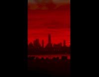Video of bloody sunset in orange sky