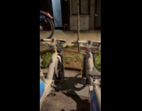 Bike left on top of rental rack