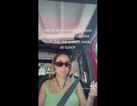 Collab BitchIG2 - Girl green shirt in car sunglasses