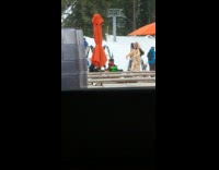 Lady dances in snow alone 