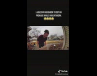 Woman asks neighbor to pick up her packages 