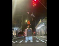 Guy falls from porta potty trying to reach sneakers 