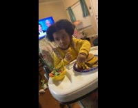 Baby tries to eat fry during prayer 