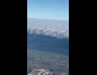 Straight edge of clouds view from plane