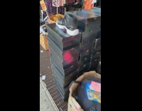 black white shoe stacked shoeboxes display 