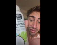 Guy was using sunscreen as cooking spray