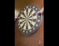 Collab DailyDoseOfInternet - Red dart hits middle bullseye bounces off 