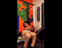Collab ClipsIG - Man struggles and stuck under the barbell