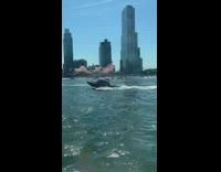 Person films boats in the water 