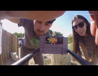 Guy launches earthbound video game cartridge space 