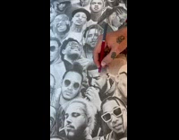Artist sketches poster drawing of rap gods 