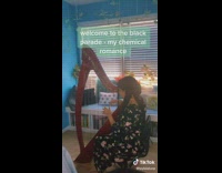 Girl plays my chemical romance song on harp 