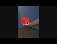 Red box optical illusion two cardboards revealed