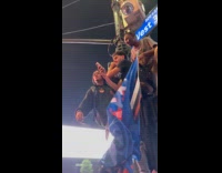 Crowd celebrates outside MSG after Knicks game