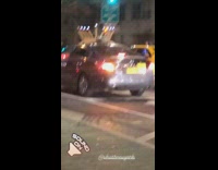 menorah lights on top of grey car 