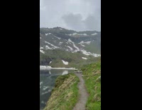 Pretty lake with red house on it