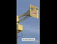 Guy yellow tornado warning siren yells 