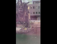 person black outfit pumpkin head birdge