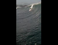 Man tries to surf tall wave fail