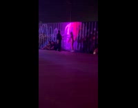 Collab IITW - Woman white bikini poses vandalized intermodal container