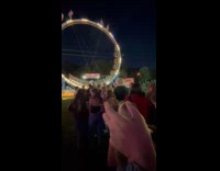 Man shows line cutters for amusement ride