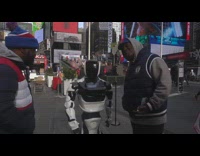 Coronavirus robot checks for virus in Times Square