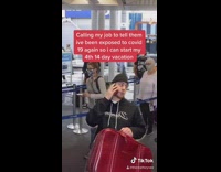 Guy lies about having covid at airport 