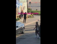 Man photo shoot girlfriend babe sidewalk house faces paintings Part 3