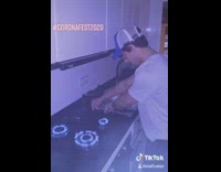 Guy uses gas stove as DJ booth