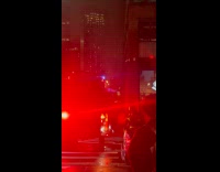 Gas explosion on sidewalk at downtown Brooklyn