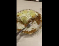 Woman gets another bite of pie 