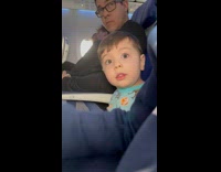 Collab PubityPets - Boy looks around in his first time to ride the airplane